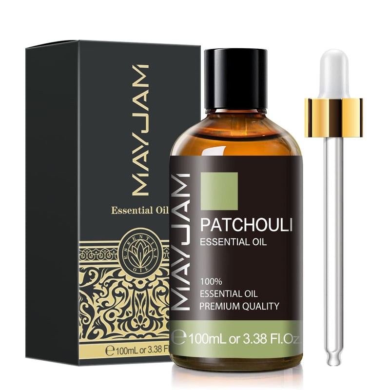 Patchouli Essential Oil | MAYJAM 3.38 FL OZ for Aromatherapy, Yoga, Massage & Skin