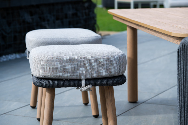 BUXTON -Rope Weave Corner Set with High Table and 2 Stools