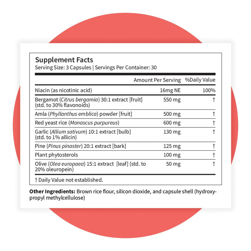 Pattern Wellness Cholesterol Complex – 90 Vegan Capsules | 3rd-Party Lab Tested