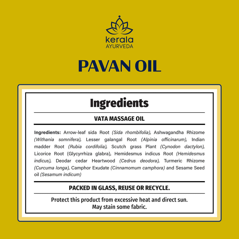 Kerala Ayurveda Everyday Herbal Massage Oil – Pavan Oil 6.8 fl oz
