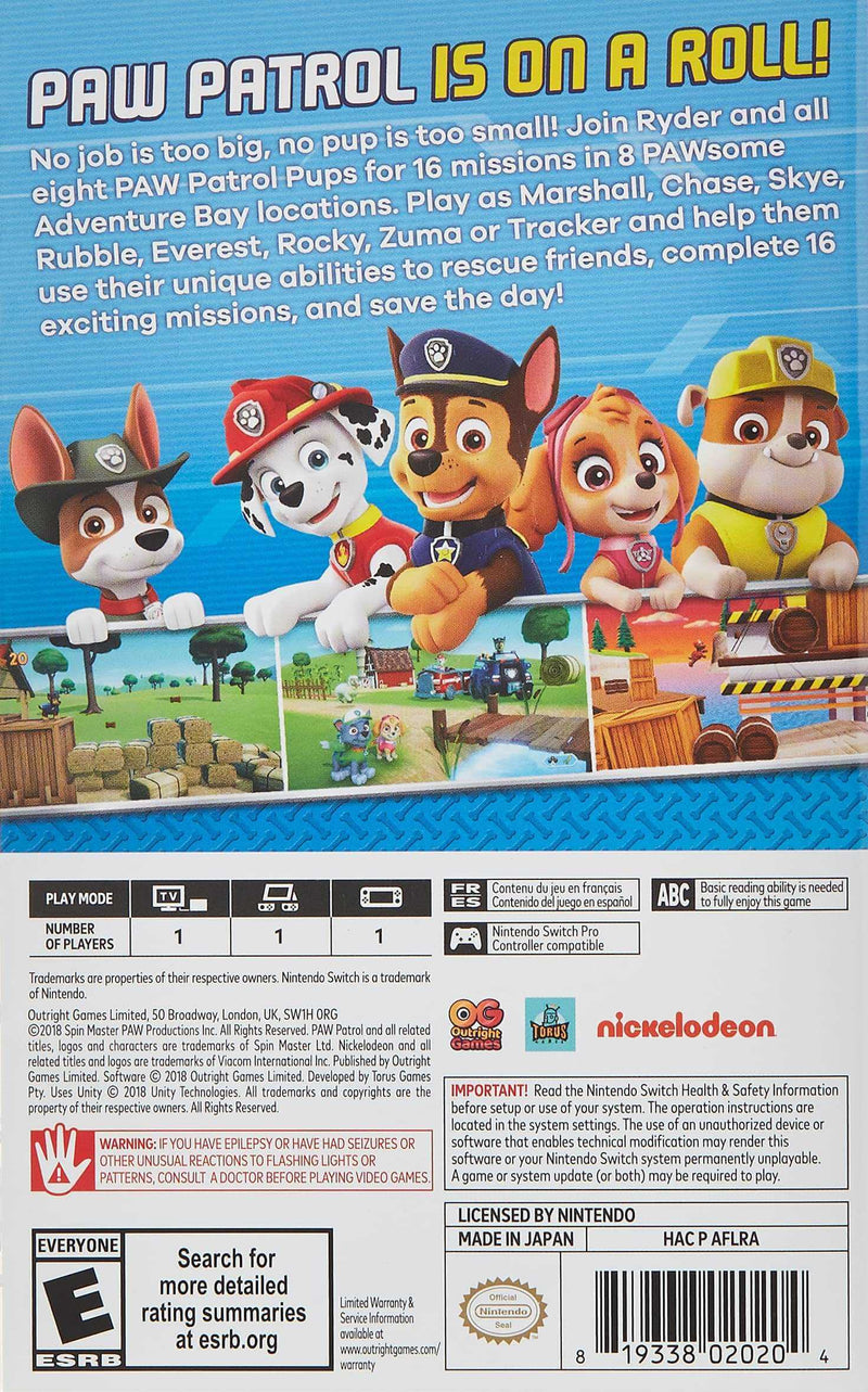 Paw Patrol Nintendo Switch