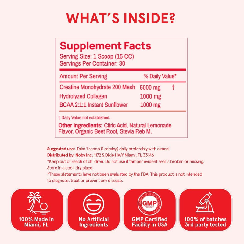 Peach Perfect Creatine for Women – Glute Muscle Support, Pink Lemonade