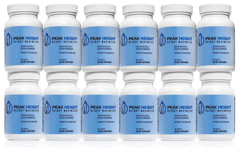 Peak Height Growth Supplement - Doctor-Developed Height Support (12 Pack)