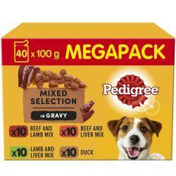 Pedigree Farmers Selection Adult in Gravy Pouches Mega Pack 100g - Case of 40
