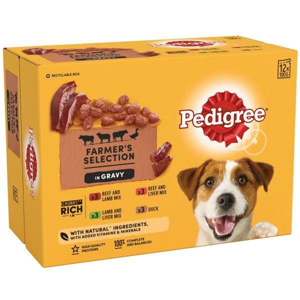 Pedigree Farmers Selection Adult in Gravy Pouches 12 x 100g - Case of 4
