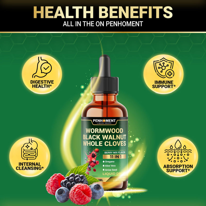 Penhoment 10in1 Wormwood Tincture, Berry Mix – 1 FL OZ (2 Months)