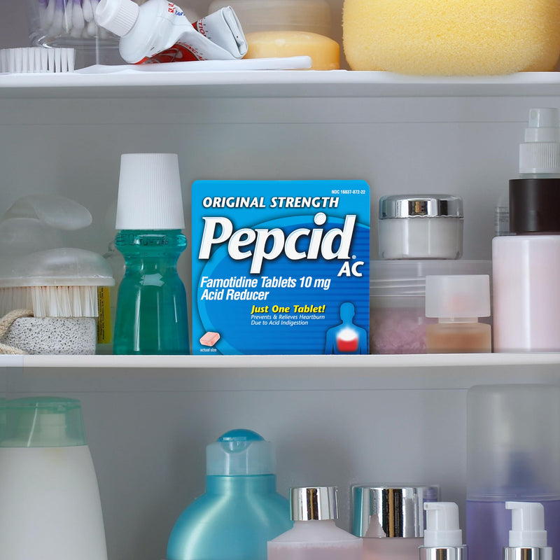 Pepcid AC Original Strength 10 mg Tablets – Fast Heartburn Relief, 90 Count