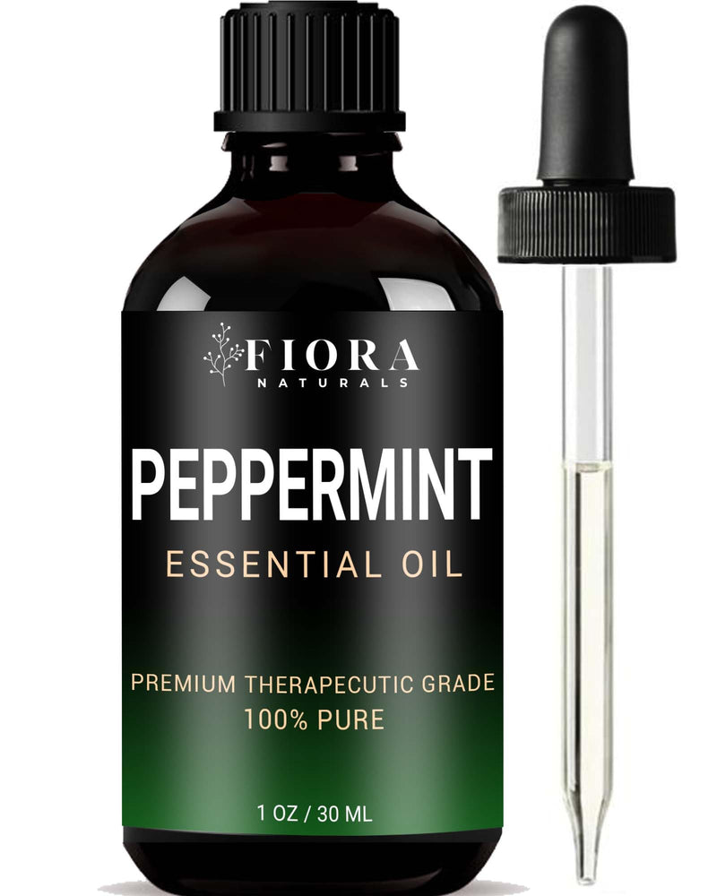 Peppermint Essential Oil by Fiora Naturals – 100% Pure Mentha Piperita for Hair Growth, Skin & Diffuser