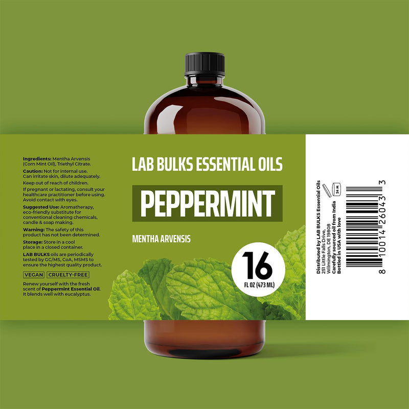 Lab Bulks Peppermint Essential Oil 16oz 2-Pack – Diffusers & Cleaning