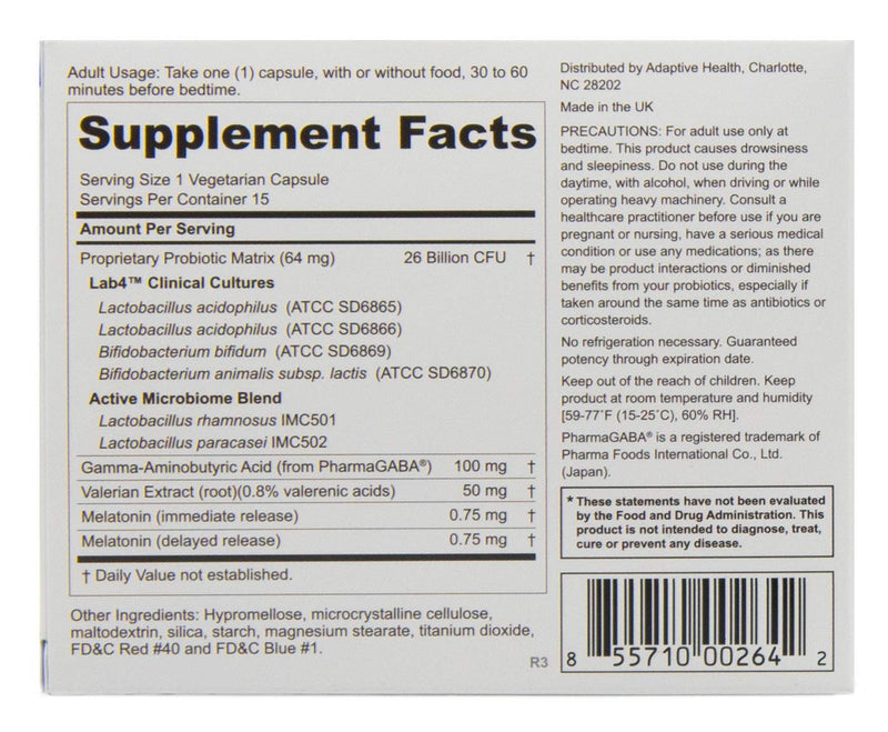 Peptiva 26 Billion CFU Probiotic and Sleep Support – Clinically Validated Multi-Strain Probiotic + Melatonin – 15 Count