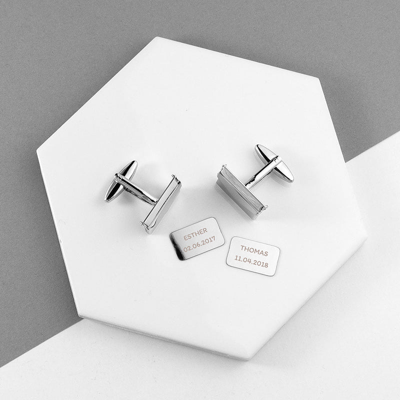 Personalised Silver Secret Message Envelope Cufflinks