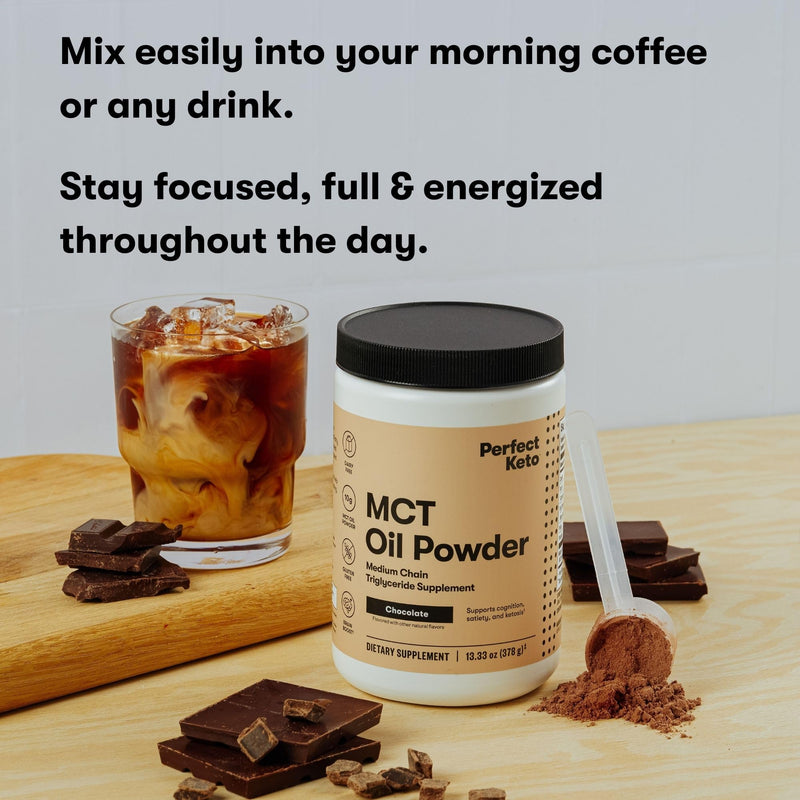 Perfect Keto 7g MCT Oil Powder – Dairy-Free Keto Coffee Creamer, 30 Servings