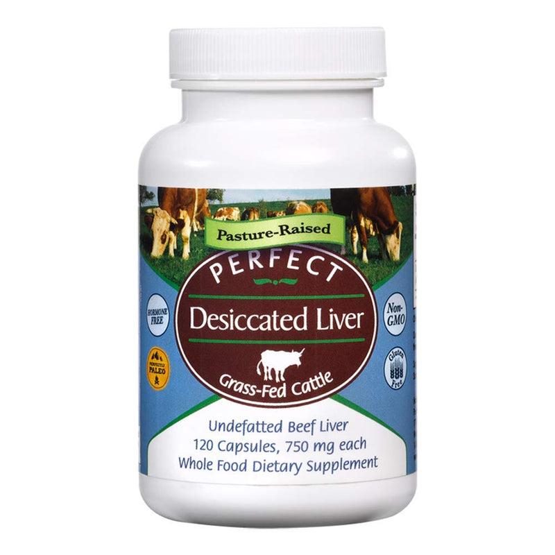 Perfect Supplements Desiccated Liver – 120 Capsules – Undefatted Beef Liver – Grass-Fed Argentinean Cattle – 2 Pack