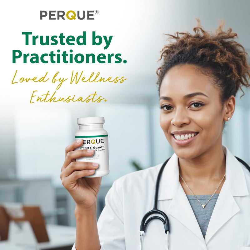 PERQUE Buffered Vitamin C Ascorbate Powder - pH Balanced, Vegetarian, Allergen-Free - 16 oz