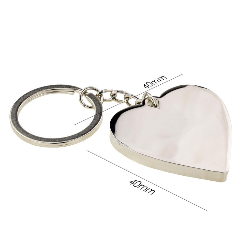 Personalised Special Date Key Ring - Engraved Stainless Steel Heart Shaped Keychain