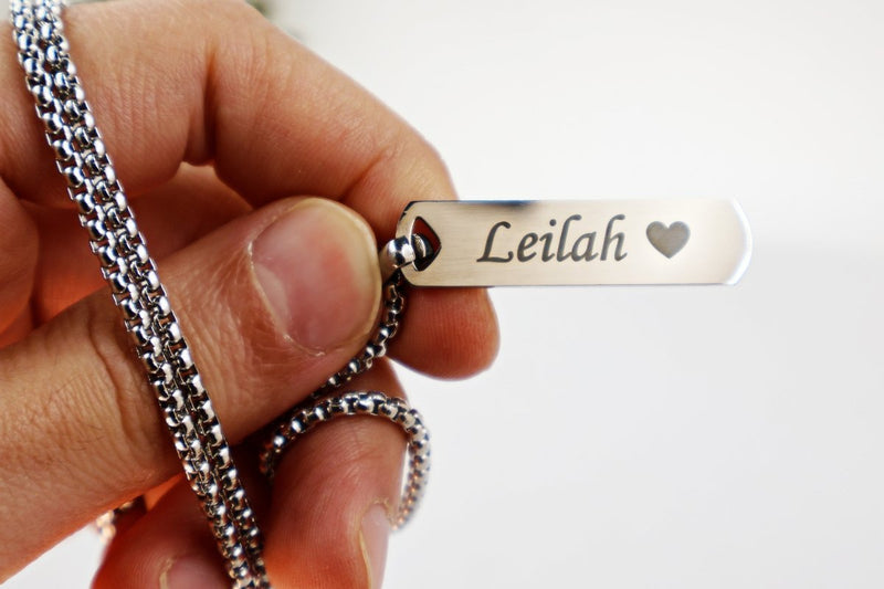 Photo Engraved Necklace - Custom Eye Pendant With Stainless Steel Chain For Men