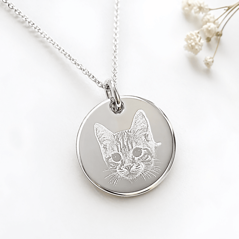 Personalised Silver Necklace – Engraved Sterling Silver Pendant With Custom Photo
