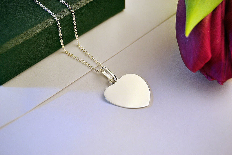 Personalised Heart Pendant – Sterling Silver Necklace With Custom Engraving Gift