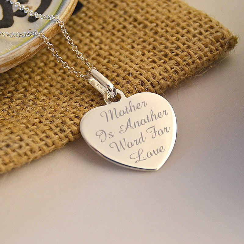 Personalised Heart Pendant – Sterling Silver Necklace With Custom Engraving Gift