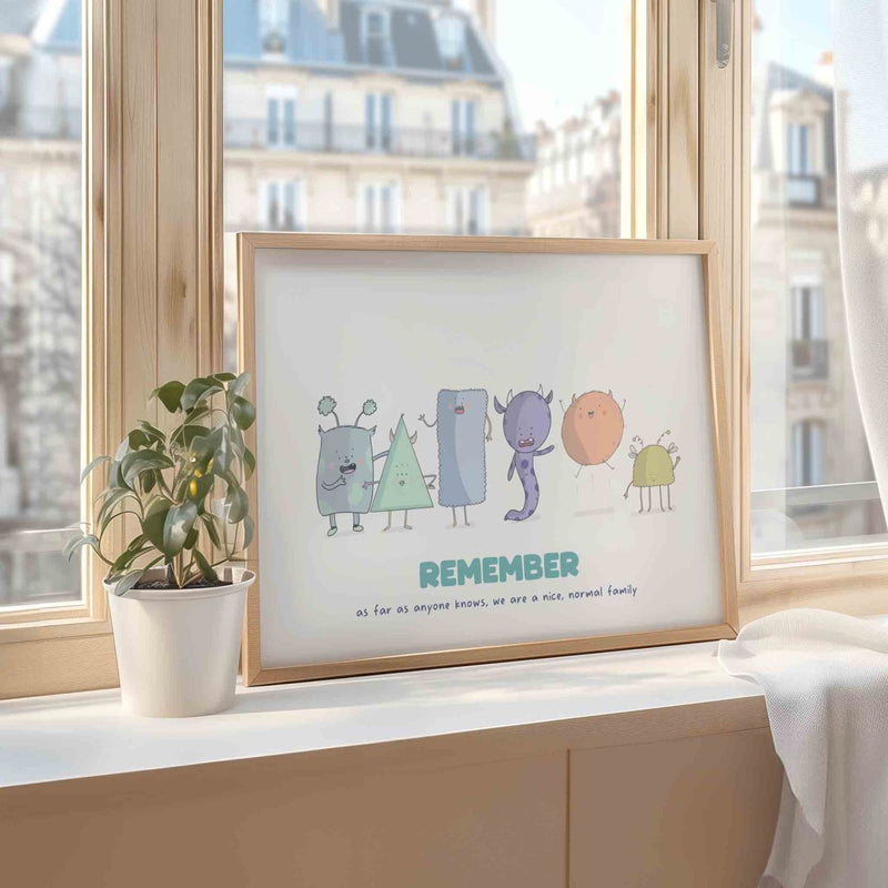 Personalised Nice and Normal Family Art Print – Funny Custom Gift UK