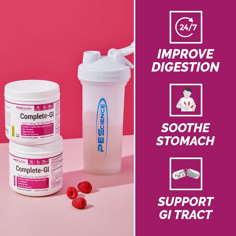 PEScience Complete-GI Gut Health Powder – Probiotics, Digestive Enzymes, L-Glutamine