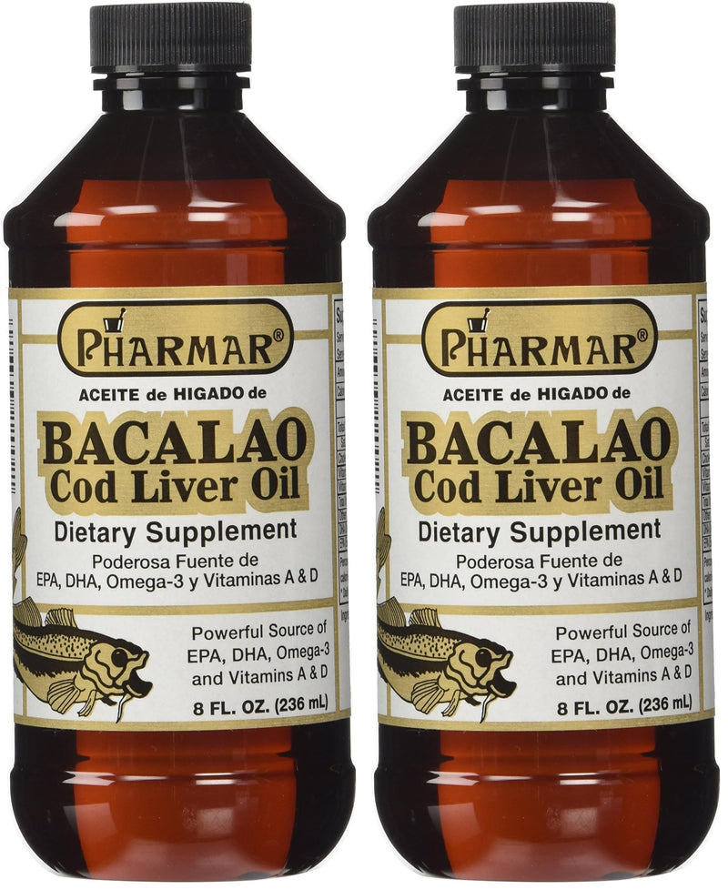 Pharmark Cod Liver Oil 8 oz Pack of 2 – Omega-3 Fish Oil Supplement
