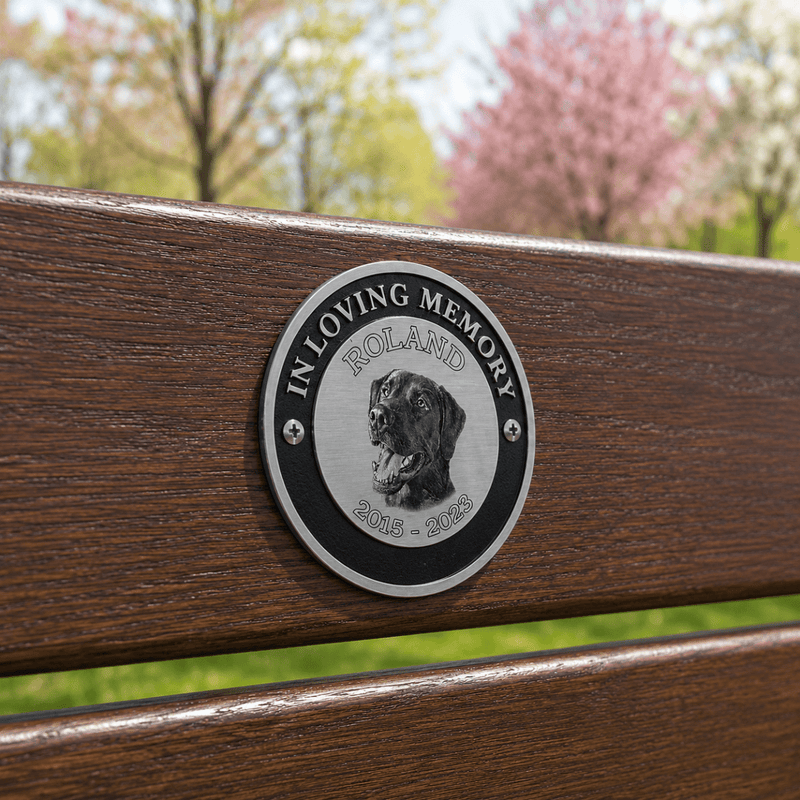 Photo Bench Plate - Custom Memorial Plaque | Personalised Photo Tribute