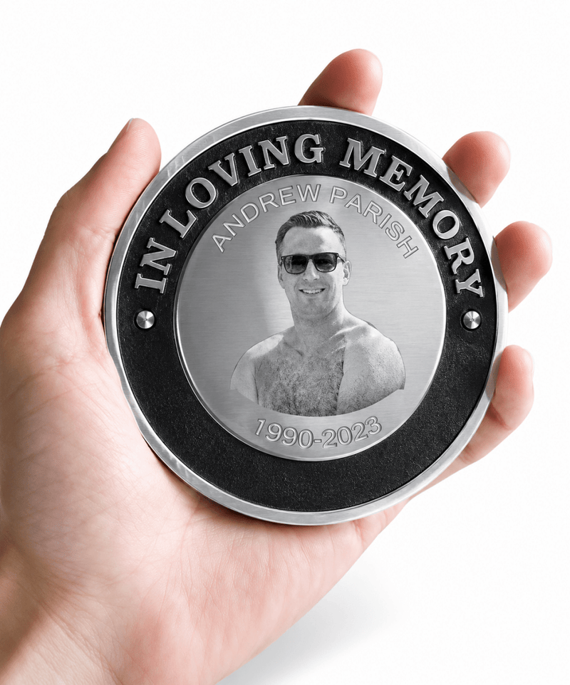 Photo Bench Plate - Custom Memorial Plaque | Personalised Photo Tribute