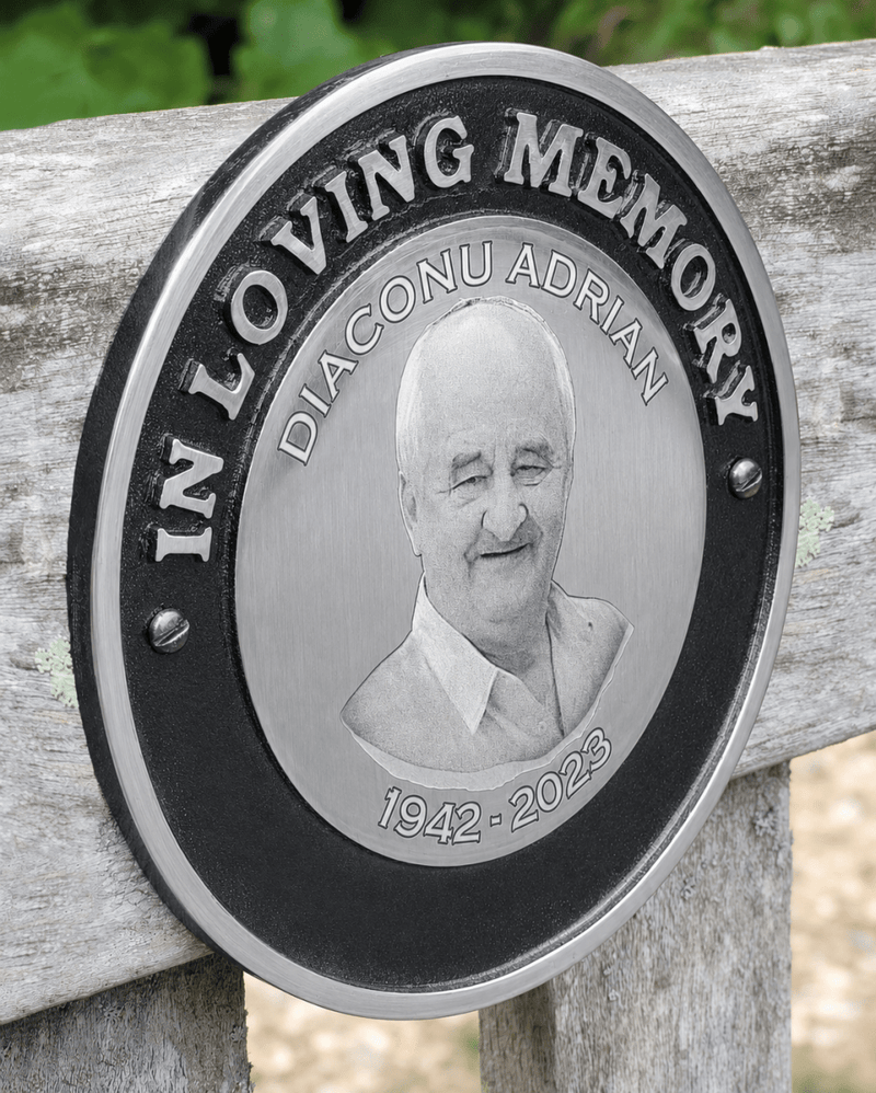 Photo Bench Plate - Custom Memorial Plaque | Personalised Photo Tribute