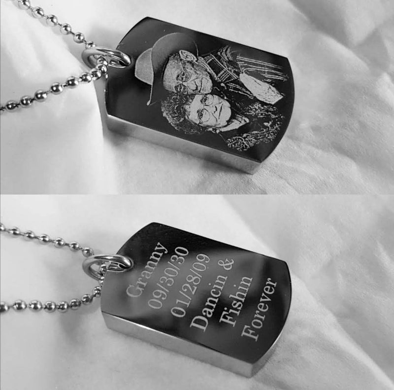 Memorial Dog Tag Necklace – Stainless Steel Cremation Ashes Pendant Keepsake Urn