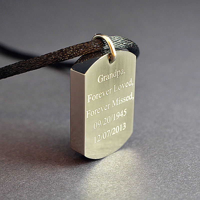 Memorial Dog Tag Necklace – Stainless Steel Cremation Ashes Pendant Keepsake Urn