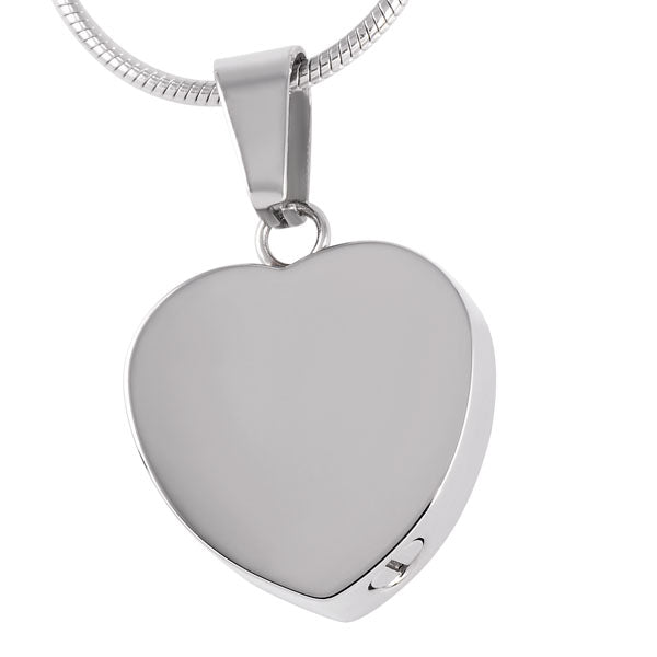 Memorial Ashes Pendant – Engraved Stainless Steel Heart Cremation Jewelry Gift
