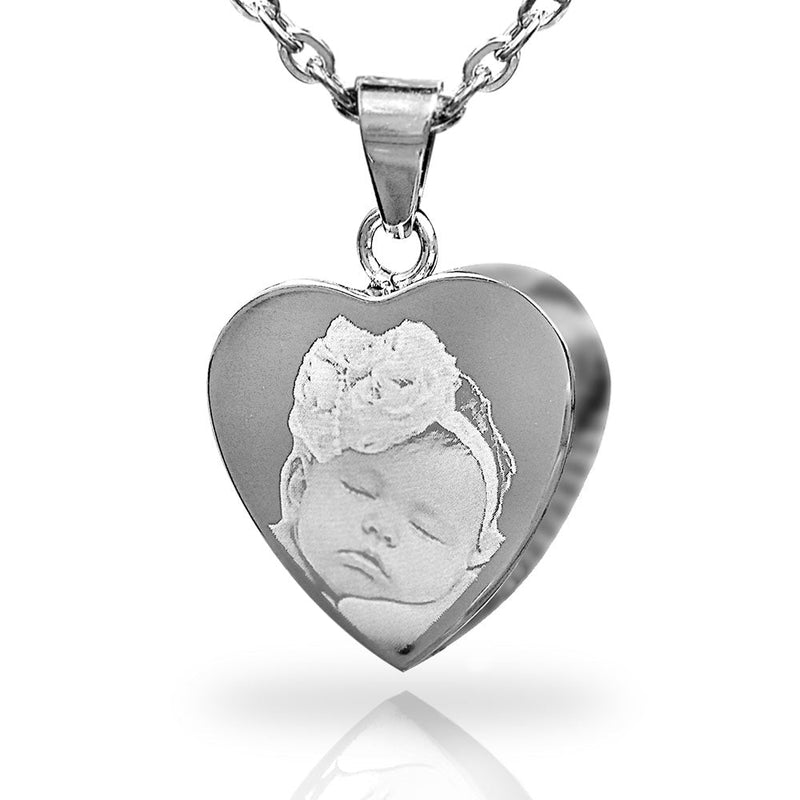 Memorial Ashes Pendant – Engraved Stainless Steel Heart Cremation Jewelry Gift