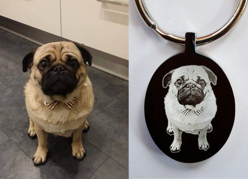 Engraved Photo Keychain – Stainless Steel Double-Sided Metal Keyring Gift