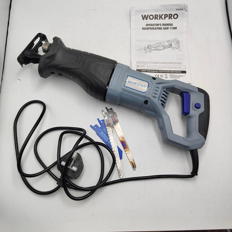 Reciprocating Saw 710W Corded 2800 RPM 4 Blades Wood Metal Cutting WORKPRO