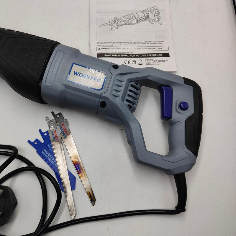 Reciprocating Saw 710W Corded 2800 RPM 4 Blades Wood Metal Cutting WORKPRO