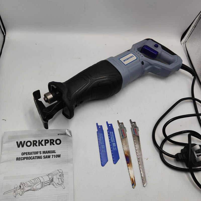 Reciprocating Saw 710W Corded 2800 RPM 4 Blades Wood Metal Cutting WORKPRO