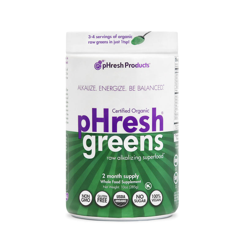 pHresh Greens Raw Alkalizing Superfood Powder – 10 oz – 2 Month Supply – Vegan, Kosher, Gluten Free