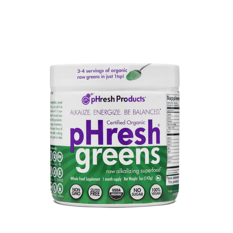 pHresh Greens Raw Alkalizing Superfood Greens Powder – 5 oz (1 Month) – Gluten-Free