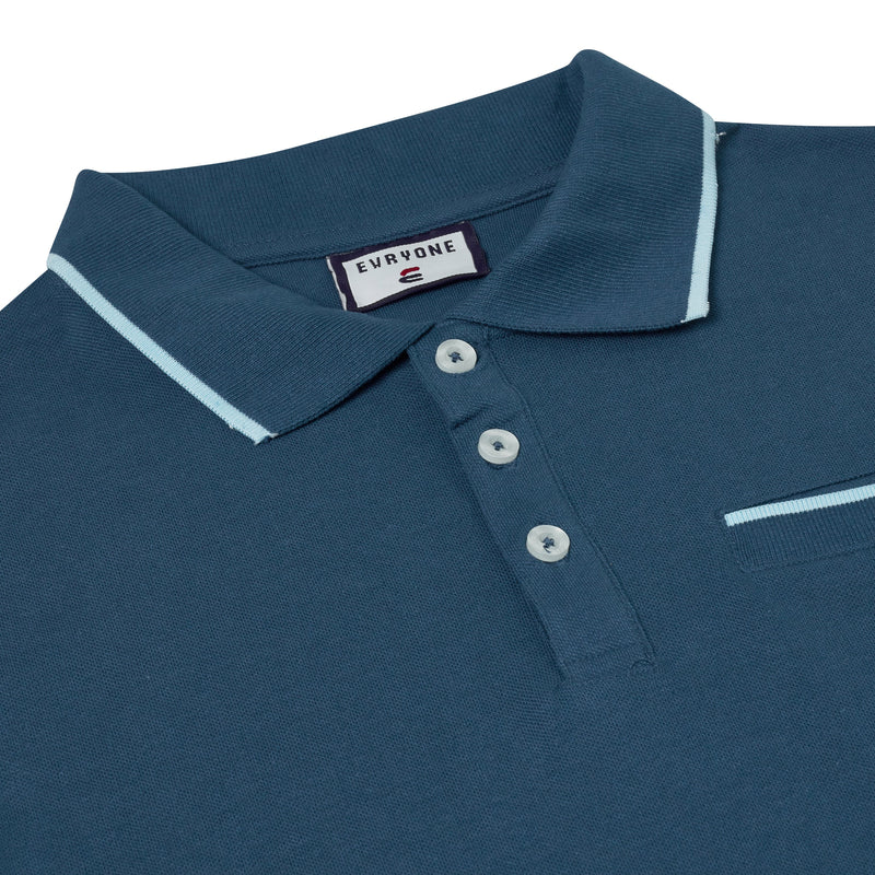 Evryone Contrast Tipped Polo Shirt