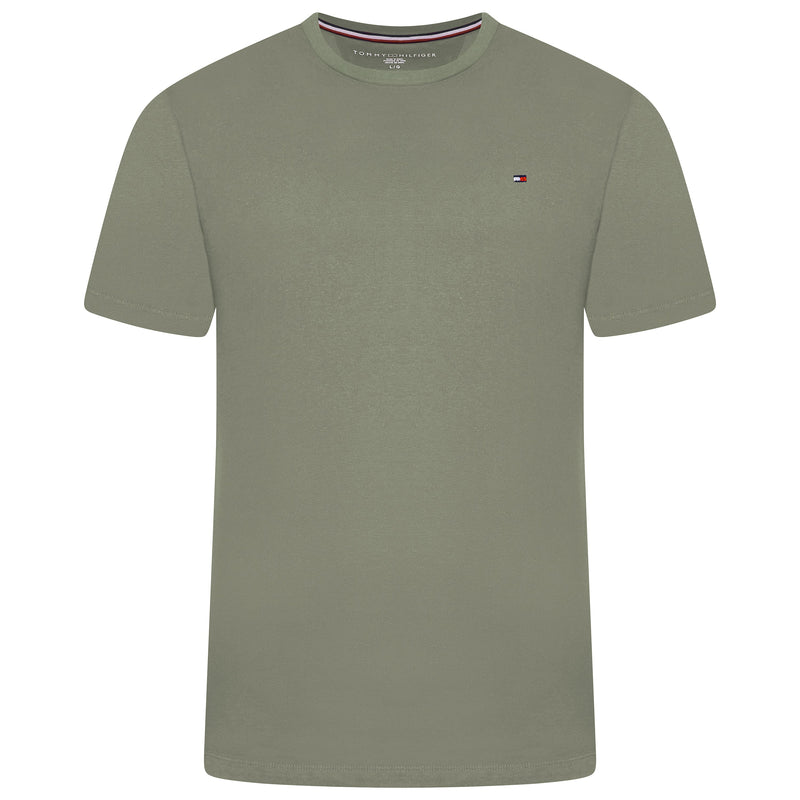 Tommy Hilfiger Flag Embroidery Fitted Crew Neck T-Shirt