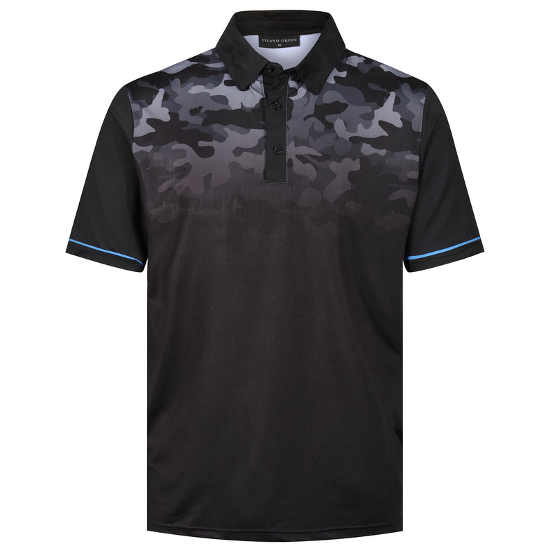 Island Green Camo Print Golf Sport Polo Shirt