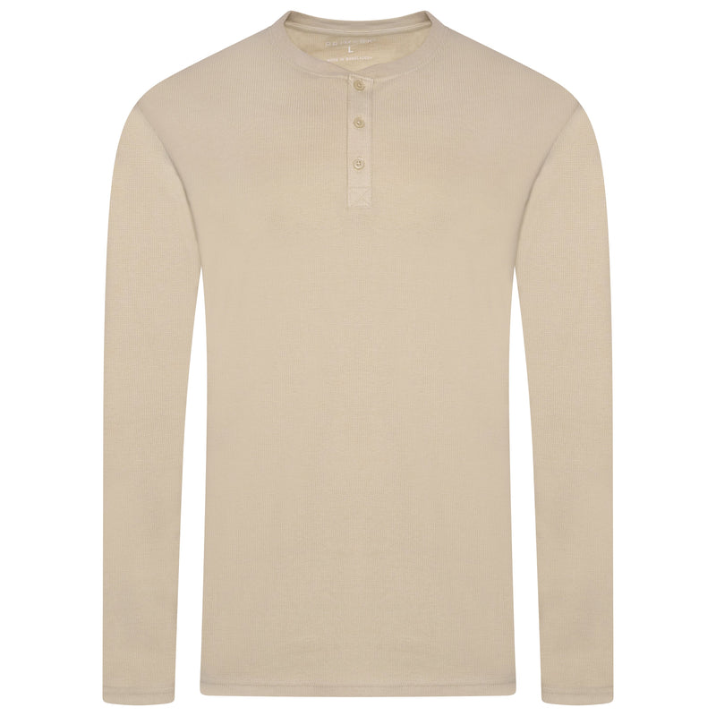 Henley Waffle Knit Long Sleeve Top