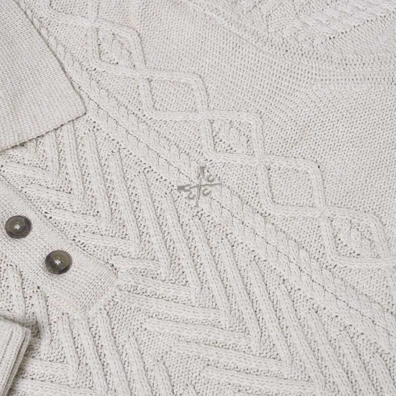 Crew Clothing Company Cable Knit Button Neck Jumper