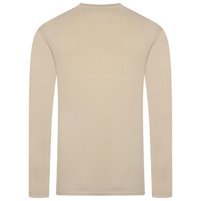 Henley Waffle Knit Long Sleeve Top
