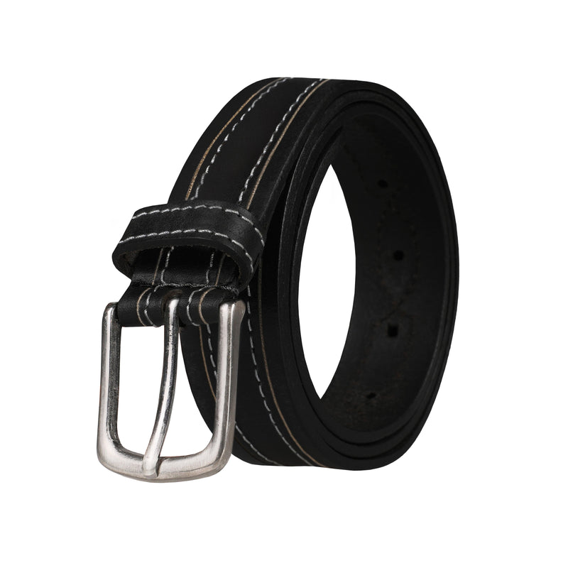 Outback 1.25" Wide Contrast Stitch Full Grain Leather Belt