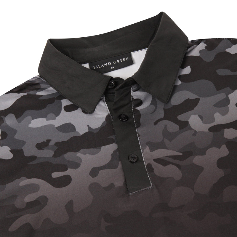 Island Green Camo Print Golf Sport Polo Shirt