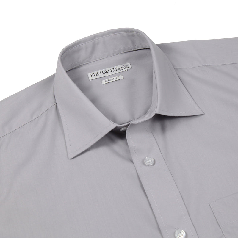 Kustom Kit Long Sleeve Button Up Poplin Shirt