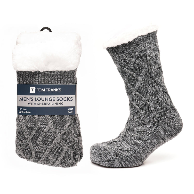Tom Franks 1 Pair Chunky Knit Sherpa Slipper Socks