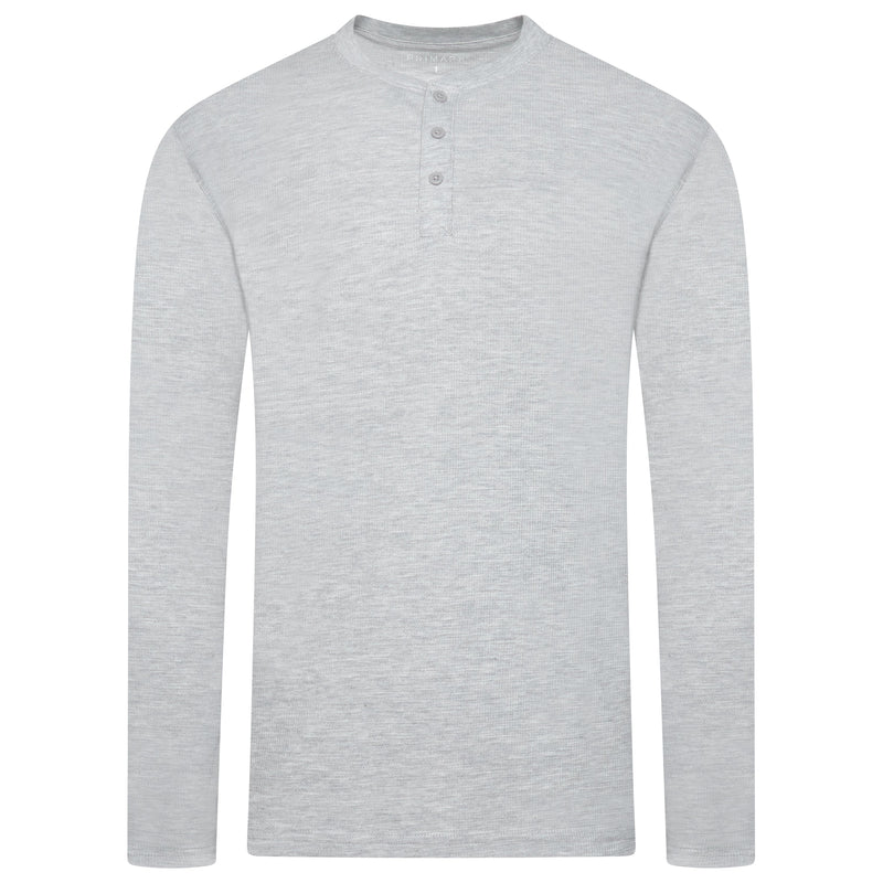 Henley Waffle Knit Long Sleeve Top